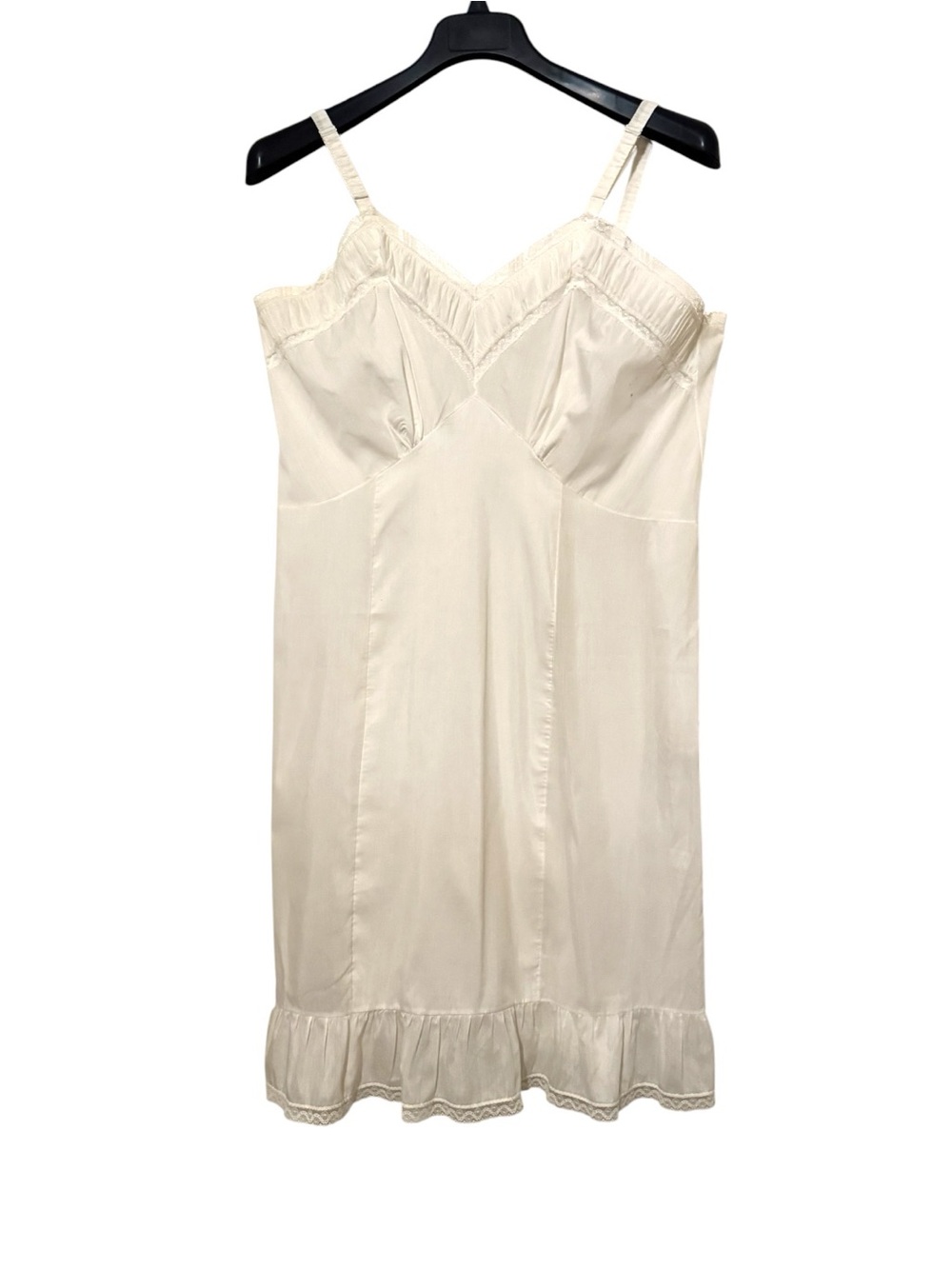 Dixie Belle 60’s Vintage Ivory Style 6235 Full Midi Slip Dacron Sz 44 XL Plus